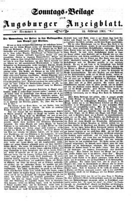 Augsburger Anzeigeblatt. Sonntags-Beilage zum Augsburger Anzeigblatt (Augsburger Anzeigeblatt) Sonntag 24. Februar 1861