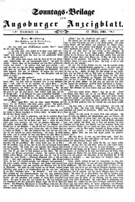 Augsburger Anzeigeblatt. Sonntags-Beilage zum Augsburger Anzeigblatt (Augsburger Anzeigeblatt) Sonntag 17. März 1861