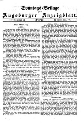 Augsburger Anzeigeblatt. Sonntags-Beilage zum Augsburger Anzeigblatt (Augsburger Anzeigeblatt) Sonntag 21. April 1861