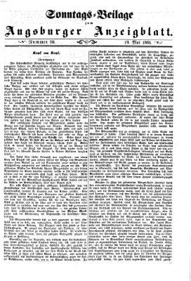 Augsburger Anzeigeblatt. Sonntags-Beilage zum Augsburger Anzeigblatt (Augsburger Anzeigeblatt) Sonntag 19. Mai 1861