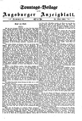 Augsburger Anzeigeblatt. Sonntags-Beilage zum Augsburger Anzeigblatt (Augsburger Anzeigeblatt) Sonntag 26. Mai 1861