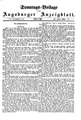 Augsburger Anzeigeblatt. Sonntags-Beilage zum Augsburger Anzeigblatt (Augsburger Anzeigeblatt) Sonntag 16. Juni 1861