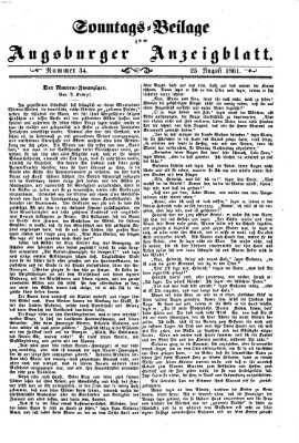 Augsburger Anzeigeblatt. Sonntags-Beilage zum Augsburger Anzeigblatt (Augsburger Anzeigeblatt) Sonntag 25. August 1861