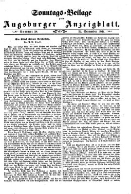 Augsburger Anzeigeblatt. Sonntags-Beilage zum Augsburger Anzeigblatt (Augsburger Anzeigeblatt) Sonntag 22. September 1861