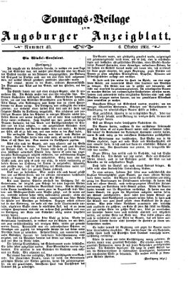 Augsburger Anzeigeblatt. Sonntags-Beilage zum Augsburger Anzeigblatt (Augsburger Anzeigeblatt) Sonntag 6. Oktober 1861