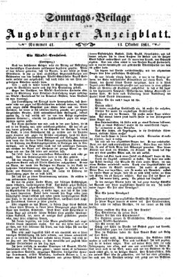 Augsburger Anzeigeblatt. Sonntags-Beilage zum Augsburger Anzeigblatt (Augsburger Anzeigeblatt) Sonntag 13. Oktober 1861