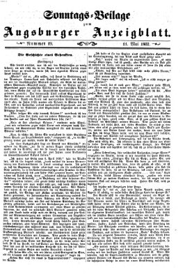 Augsburger Anzeigeblatt. Sonntags-Beilage zum Augsburger Anzeigblatt (Augsburger Anzeigeblatt) Sonntag 11. Mai 1862