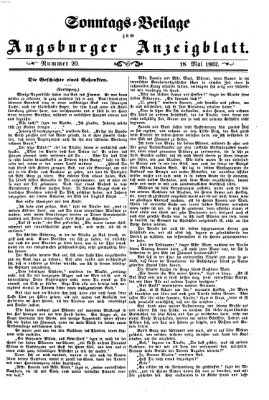 Augsburger Anzeigeblatt. Sonntags-Beilage zum Augsburger Anzeigblatt (Augsburger Anzeigeblatt) Sonntag 18. Mai 1862