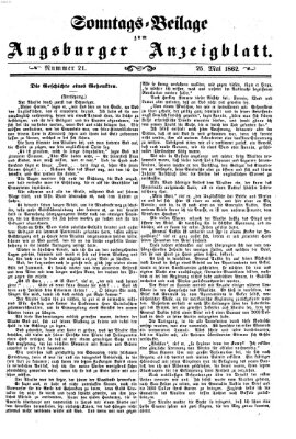 Augsburger Anzeigeblatt. Sonntags-Beilage zum Augsburger Anzeigblatt (Augsburger Anzeigeblatt) Sonntag 25. Mai 1862