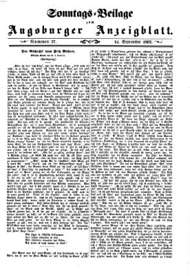 Augsburger Anzeigeblatt. Sonntags-Beilage zum Augsburger Anzeigblatt (Augsburger Anzeigeblatt) Sonntag 14. September 1862