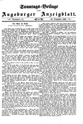 Augsburger Anzeigeblatt. Sonntags-Beilage zum Augsburger Anzeigblatt (Augsburger Anzeigeblatt) Sonntag 28. Dezember 1862