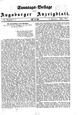 Augsburger Anzeigeblatt. Sonntags-Beilage zum Augsburger Anzeigblatt (Augsburger Anzeigeblatt) Sonntag 5. Januar 1868