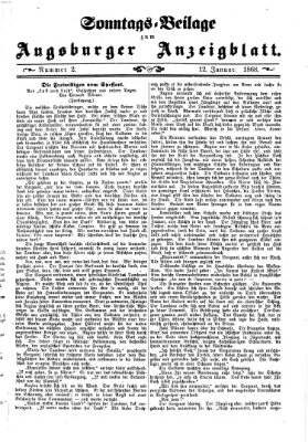 Augsburger Anzeigeblatt. Sonntags-Beilage zum Augsburger Anzeigblatt (Augsburger Anzeigeblatt) Sonntag 12. Januar 1868