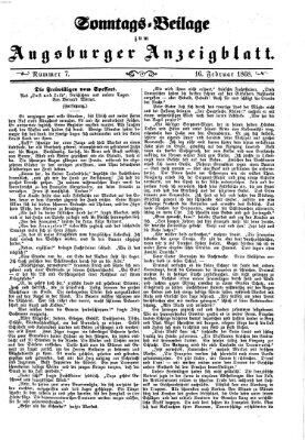 Augsburger Anzeigeblatt. Sonntags-Beilage zum Augsburger Anzeigblatt (Augsburger Anzeigeblatt) Sonntag 16. Februar 1868