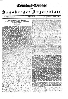 Augsburger Anzeigeblatt. Sonntags-Beilage zum Augsburger Anzeigblatt (Augsburger Anzeigeblatt) Sonntag 23. Februar 1868