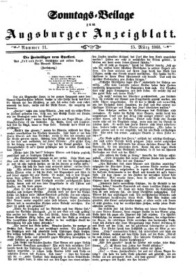 Augsburger Anzeigeblatt. Sonntags-Beilage zum Augsburger Anzeigblatt (Augsburger Anzeigeblatt) Sonntag 15. März 1868