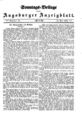 Augsburger Anzeigeblatt. Sonntags-Beilage zum Augsburger Anzeigblatt (Augsburger Anzeigeblatt) Sonntag 24. Mai 1868