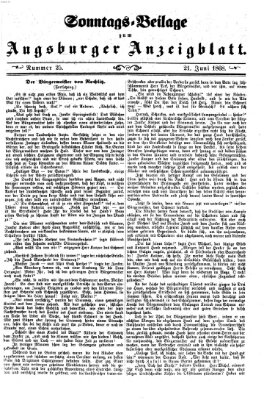 Augsburger Anzeigeblatt. Sonntags-Beilage zum Augsburger Anzeigblatt (Augsburger Anzeigeblatt) Sonntag 21. Juni 1868