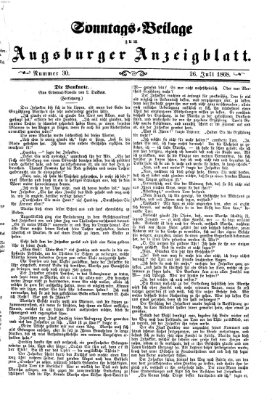 Augsburger Anzeigeblatt. Sonntags-Beilage zum Augsburger Anzeigblatt (Augsburger Anzeigeblatt) Sonntag 26. Juli 1868