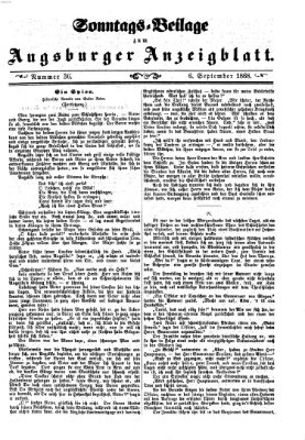 Augsburger Anzeigeblatt. Sonntags-Beilage zum Augsburger Anzeigblatt (Augsburger Anzeigeblatt) Sonntag 6. September 1868