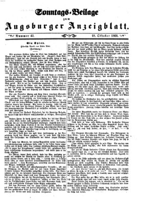 Augsburger Anzeigeblatt. Sonntags-Beilage zum Augsburger Anzeigblatt (Augsburger Anzeigeblatt) Sonntag 18. Oktober 1868