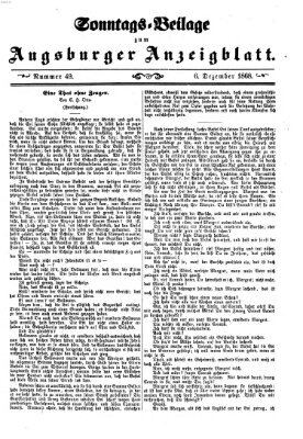 Augsburger Anzeigeblatt. Sonntags-Beilage zum Augsburger Anzeigblatt (Augsburger Anzeigeblatt) Sonntag 6. Dezember 1868