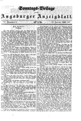 Augsburger Anzeigeblatt. Sonntags-Beilage zum Augsburger Anzeigblatt (Augsburger Anzeigeblatt) Sonntag 17. Januar 1869