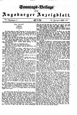 Augsburger Anzeigeblatt. Sonntags-Beilage zum Augsburger Anzeigblatt (Augsburger Anzeigeblatt) Sonntag 31. Januar 1869