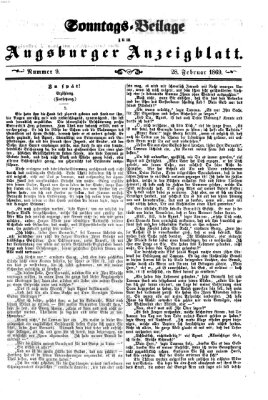 Augsburger Anzeigeblatt. Sonntags-Beilage zum Augsburger Anzeigblatt (Augsburger Anzeigeblatt) Sonntag 28. Februar 1869