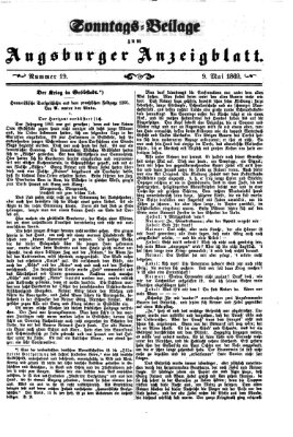 Augsburger Anzeigeblatt. Sonntags-Beilage zum Augsburger Anzeigblatt (Augsburger Anzeigeblatt) Sonntag 9. Mai 1869