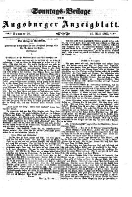 Augsburger Anzeigeblatt. Sonntags-Beilage zum Augsburger Anzeigblatt (Augsburger Anzeigeblatt) Sonntag 16. Mai 1869