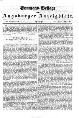 Augsburger Anzeigeblatt. Sonntags-Beilage zum Augsburger Anzeigblatt (Augsburger Anzeigeblatt) Sonntag 27. Juni 1869