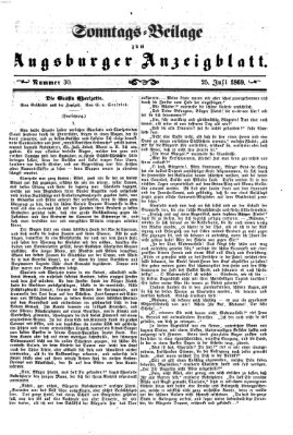 Augsburger Anzeigeblatt. Sonntags-Beilage zum Augsburger Anzeigblatt (Augsburger Anzeigeblatt) Sonntag 25. Juli 1869