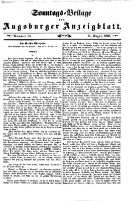 Augsburger Anzeigeblatt. Sonntags-Beilage zum Augsburger Anzeigblatt (Augsburger Anzeigeblatt) Sonntag 15. August 1869