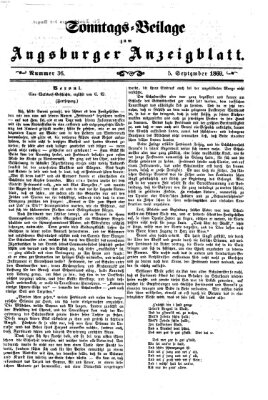 Augsburger Anzeigeblatt. Sonntags-Beilage zum Augsburger Anzeigblatt (Augsburger Anzeigeblatt) Sonntag 5. September 1869