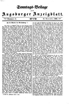 Augsburger Anzeigeblatt. Sonntags-Beilage zum Augsburger Anzeigblatt (Augsburger Anzeigeblatt) Sunday 28. November 1869