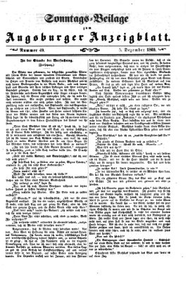 Augsburger Anzeigeblatt. Sonntags-Beilage zum Augsburger Anzeigblatt (Augsburger Anzeigeblatt) Sonntag 5. Dezember 1869