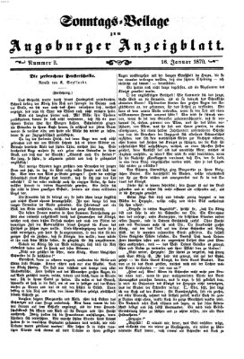 Augsburger Anzeigeblatt. Sonntags-Beilage zum Augsburger Anzeigblatt (Augsburger Anzeigeblatt) Sonntag 16. Januar 1870