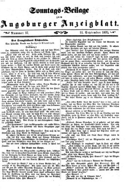 Augsburger Anzeigeblatt. Sonntags-Beilage zum Augsburger Anzeigblatt (Augsburger Anzeigeblatt) Sonntag 11. September 1870