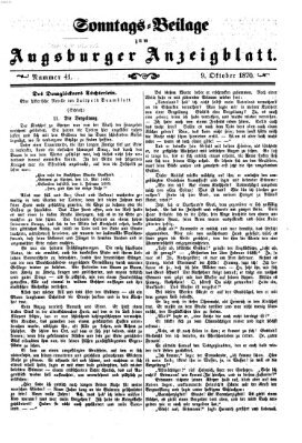 Augsburger Anzeigeblatt. Sonntags-Beilage zum Augsburger Anzeigblatt (Augsburger Anzeigeblatt) Sonntag 9. Oktober 1870