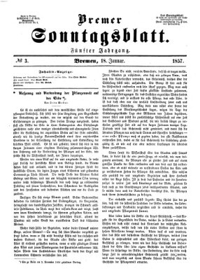 Bremer Sonntagsblatt Sonntag 18. Januar 1857