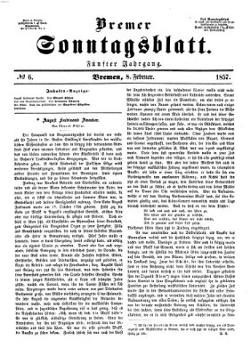 Bremer Sonntagsblatt Sonntag 8. Februar 1857