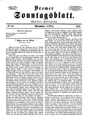 Bremer Sonntagsblatt Sonntag 8. März 1857