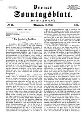 Bremer Sonntagsblatt Sonntag 15. März 1857