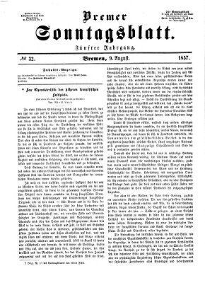 Bremer Sonntagsblatt Sonntag 9. August 1857