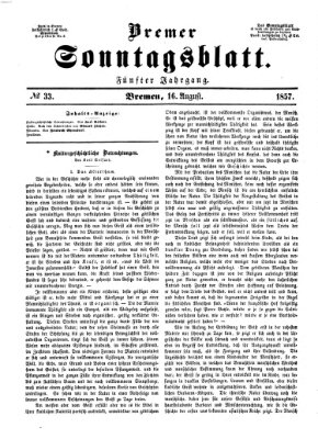 Bremer Sonntagsblatt Sonntag 16. August 1857