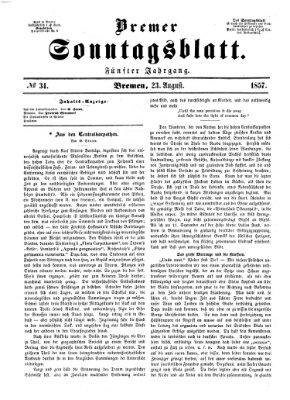 Bremer Sonntagsblatt Sonntag 23. August 1857