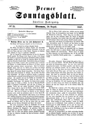 Bremer Sonntagsblatt Sonntag 30. August 1857