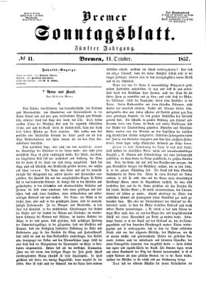 Bremer Sonntagsblatt Sonntag 11. Oktober 1857