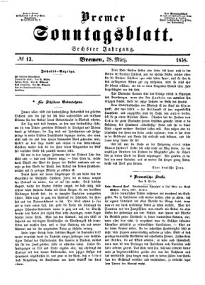 Bremer Sonntagsblatt Sonntag 28. März 1858